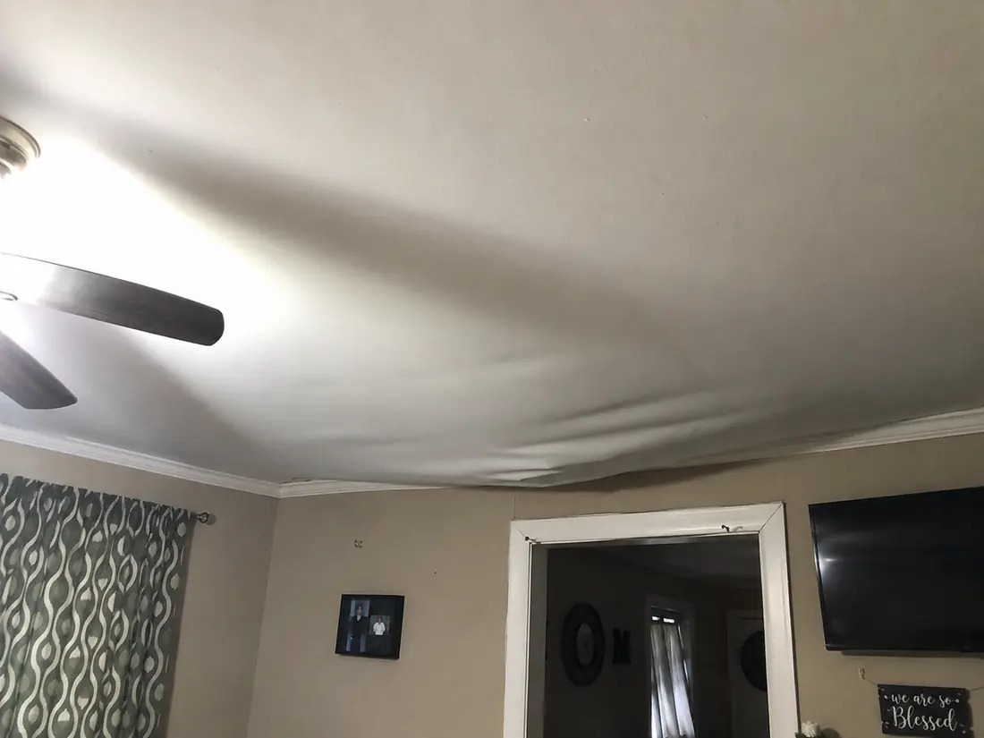 Drywall ceiling sagging between joists